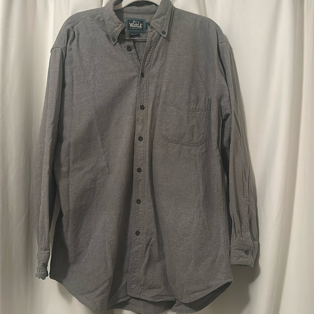 Woolrich Gray Flannel Button-down Shirt Size M